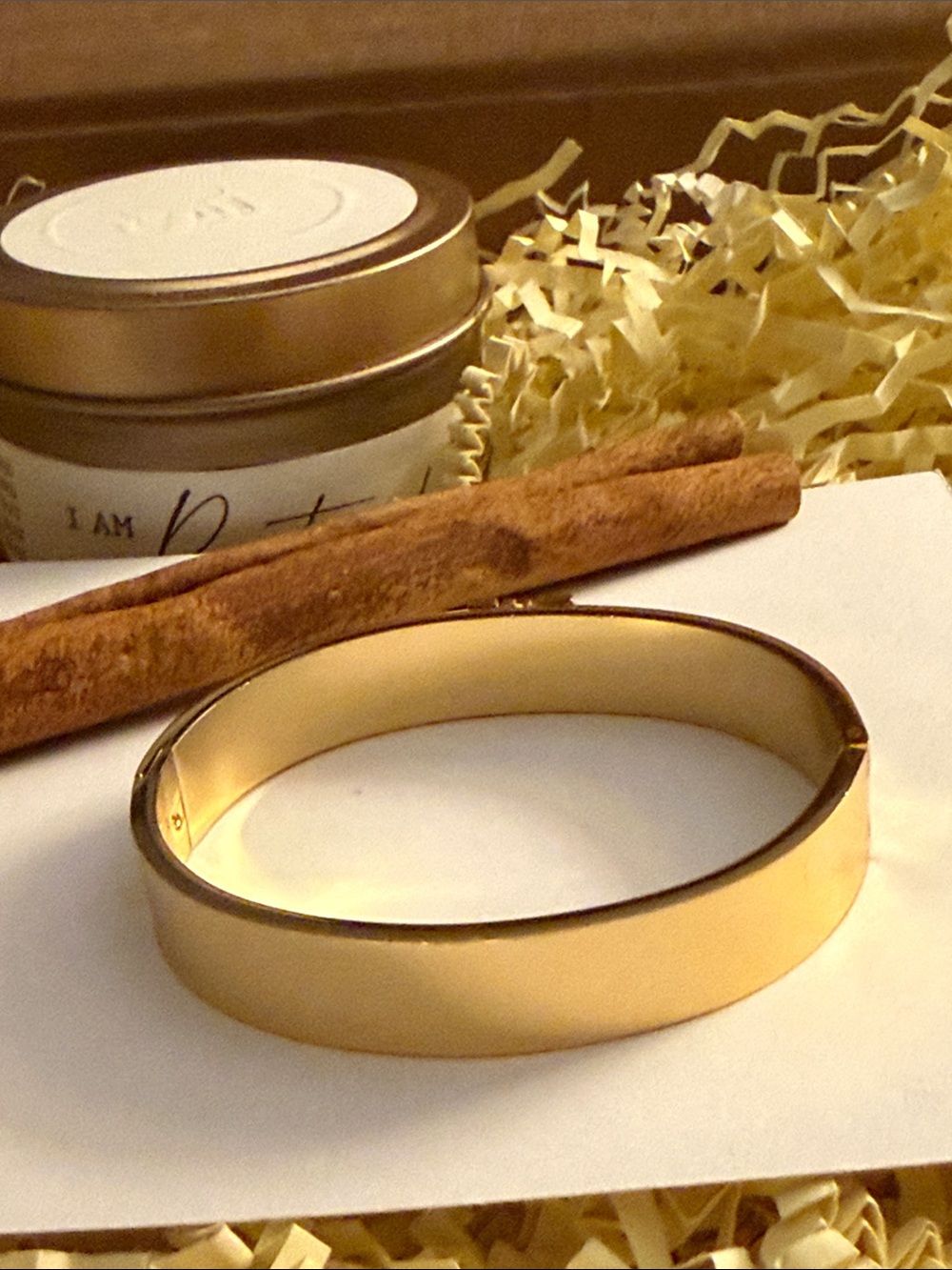 Gold and Brown Monogram Bangle Bracelet - Picture 3 of 8